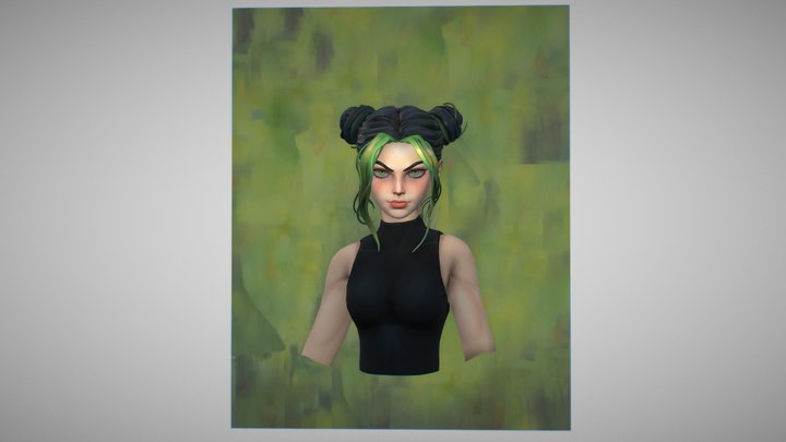 Billie Eilish/Jolyne Cujoh Looking Punk Girl 3D Model