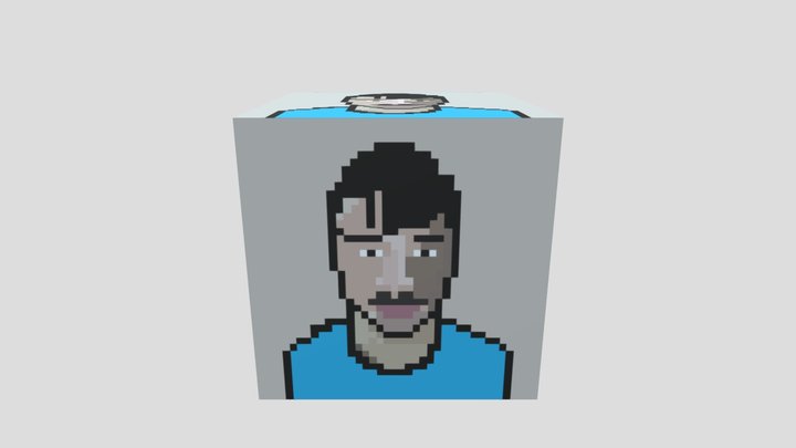 Self Portrait Pixel Art 3D Model