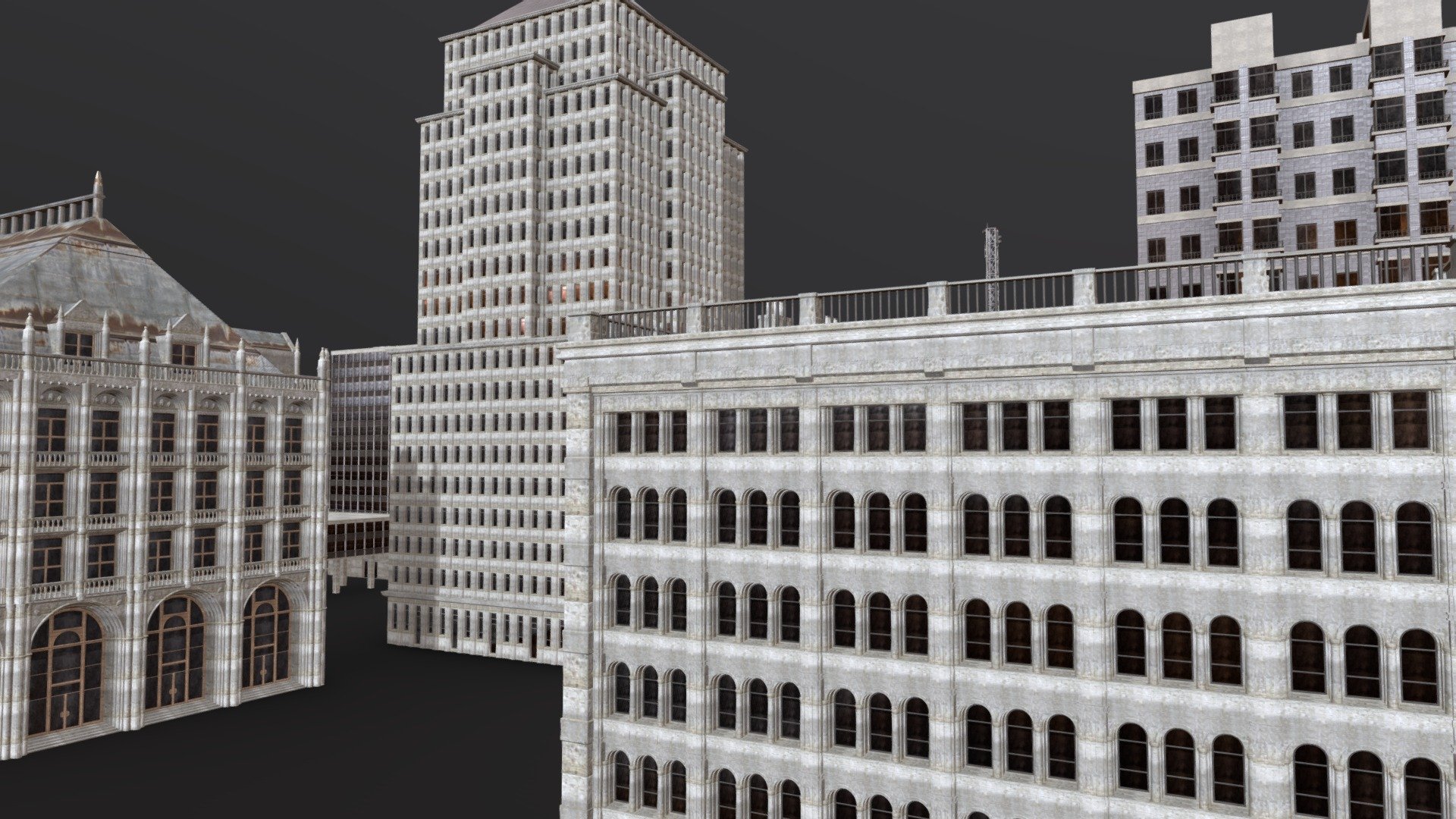 Buildings City Kitbash Highly Detailed Blender - Buy Royalty Free 3D ...