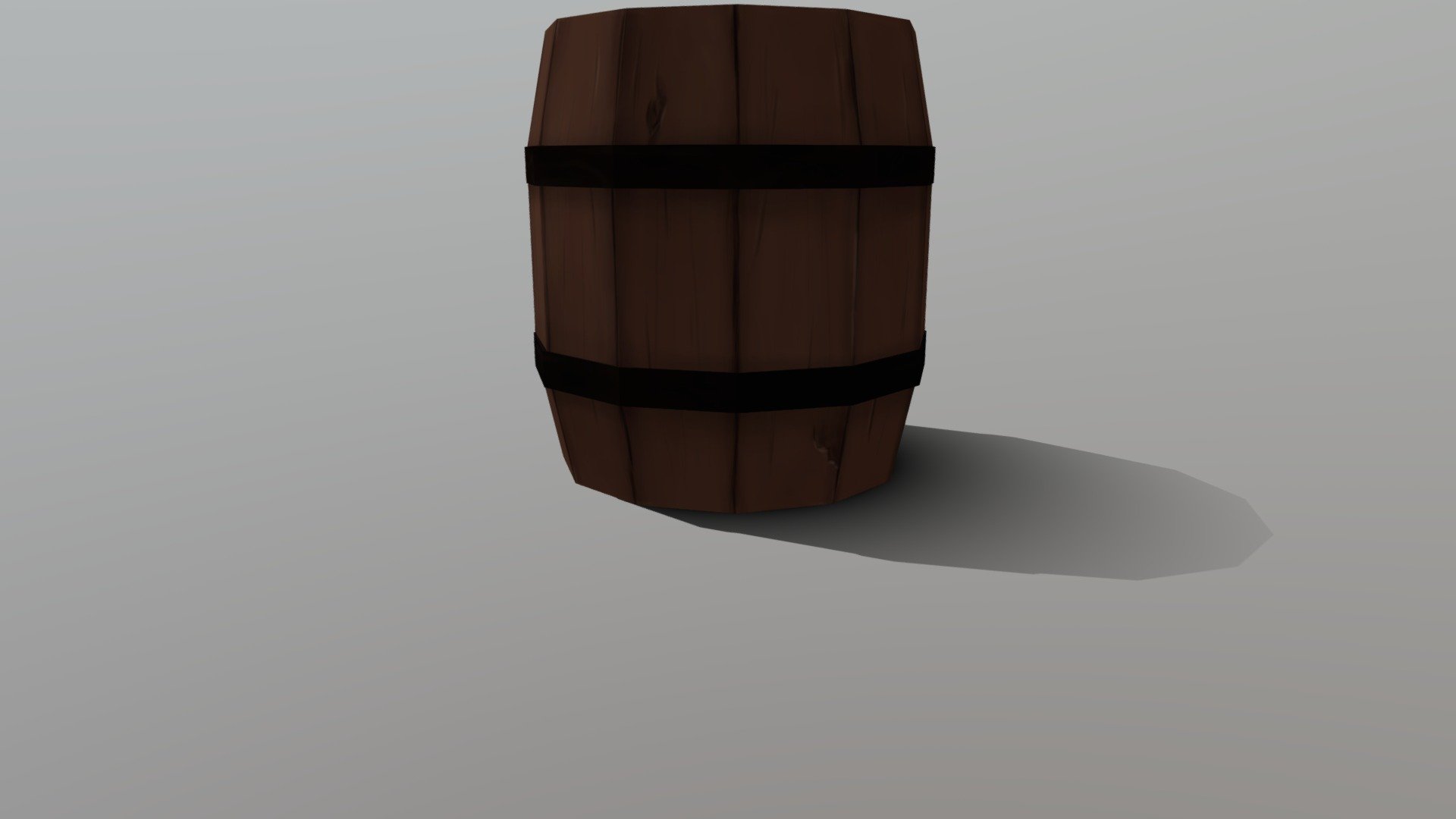 Low Poly Wooden Barrel