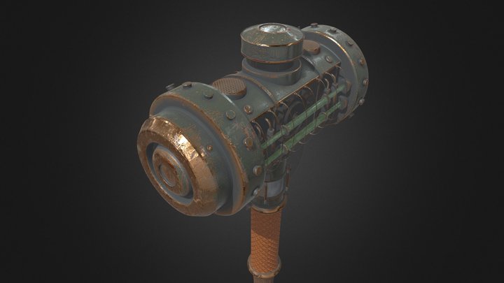 Steampunk Hammer 4 3D Model
