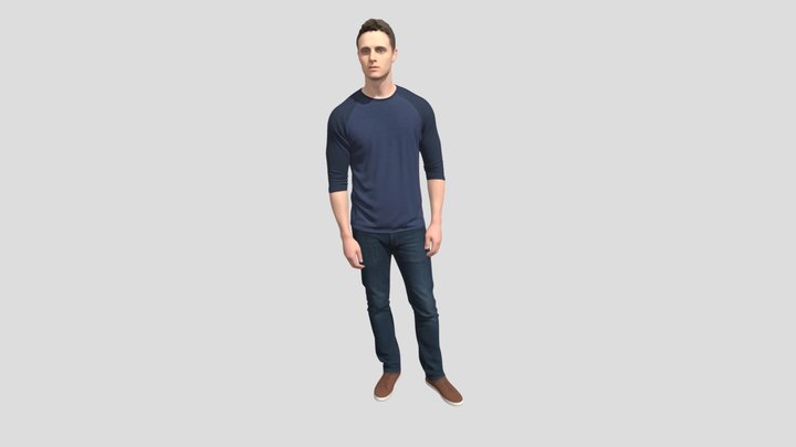 Casual Blue Raglan and Jeans – Free 3D Model STL