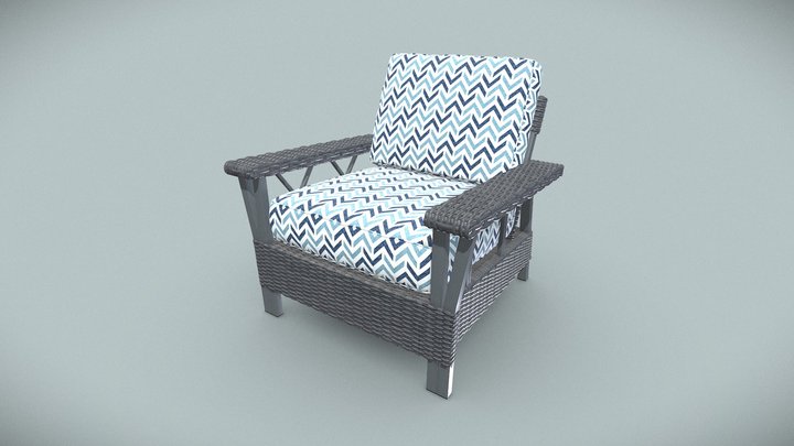 Wicker Rattan Chair 3D Model