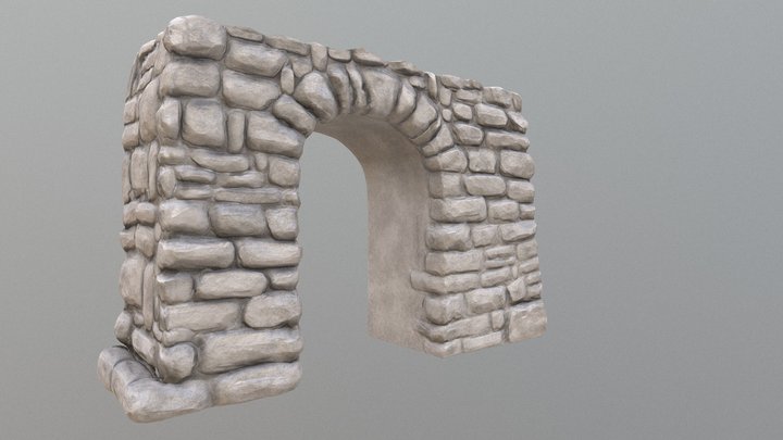 Low Poly  Stone Arc. High Level of detail 3D Model