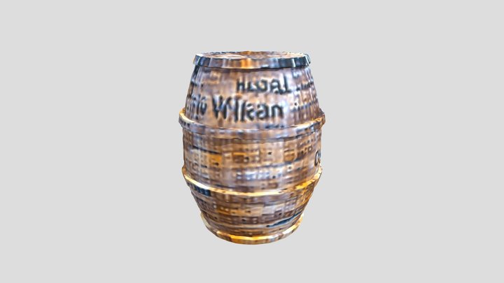 whisky barrel made out of Oak 3D Model