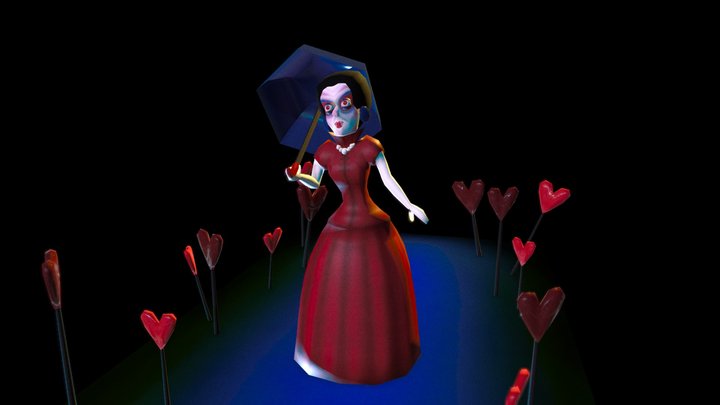 Low-poly Evil Lady 3D Model
