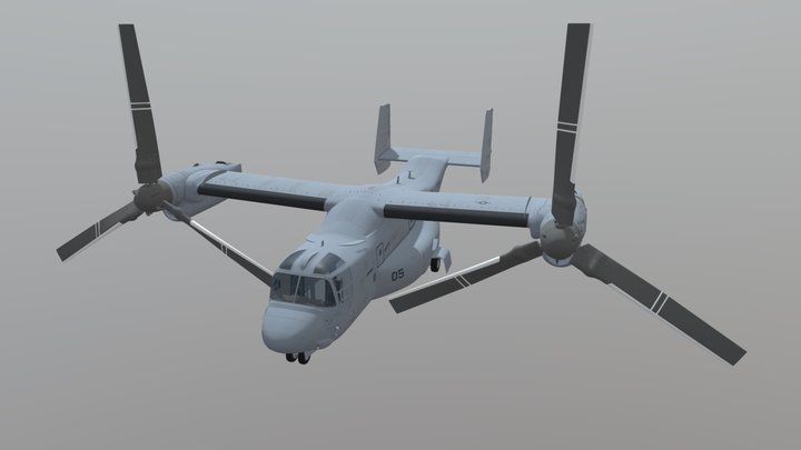 Helicopter MV22 Osprey Rigged 3D Model