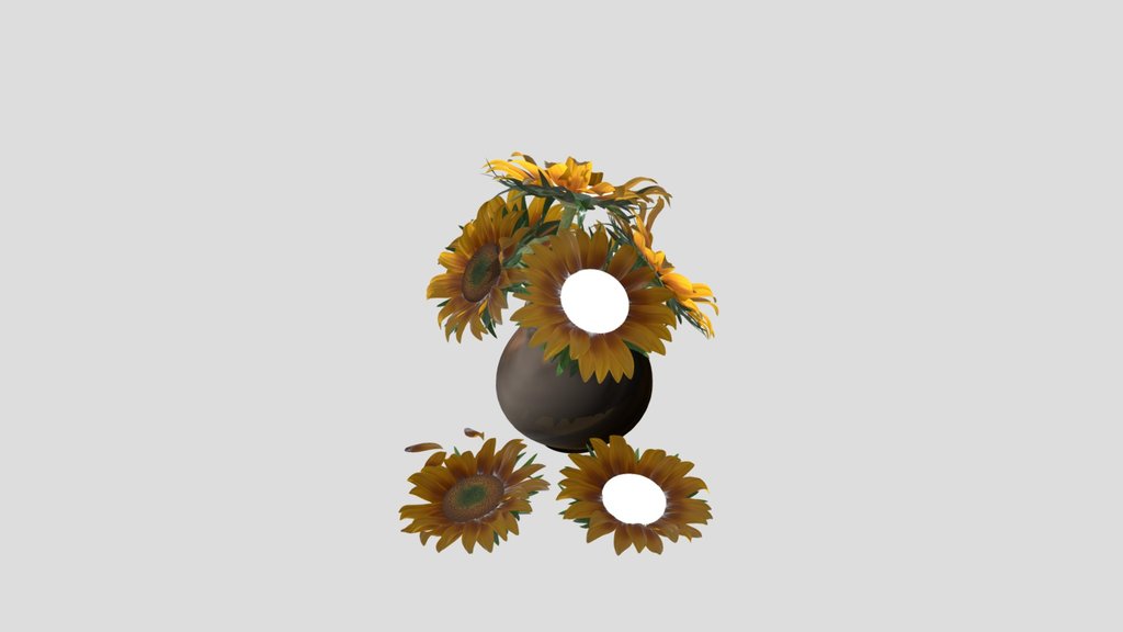 Sunflowers In Bronze Vase