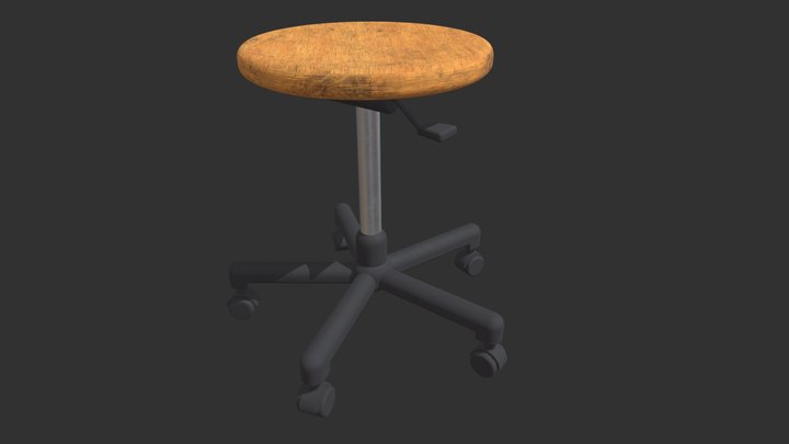 Rolling Stool 3D Model