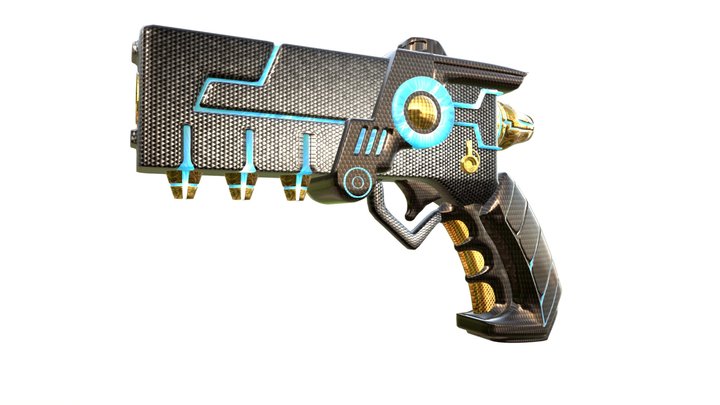 Futuristic Gun Blender Project File 3D Model