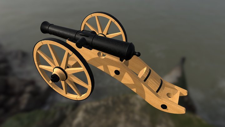 French cannon (1812) 3D Model