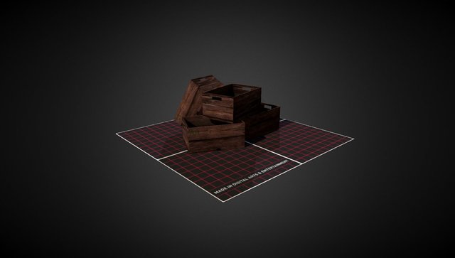 Wooden Boxes 3D Model