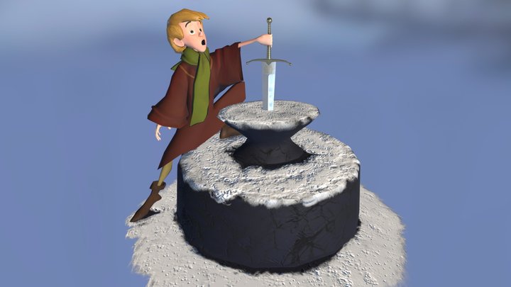 Arthur - The sword in the stone 3D Model