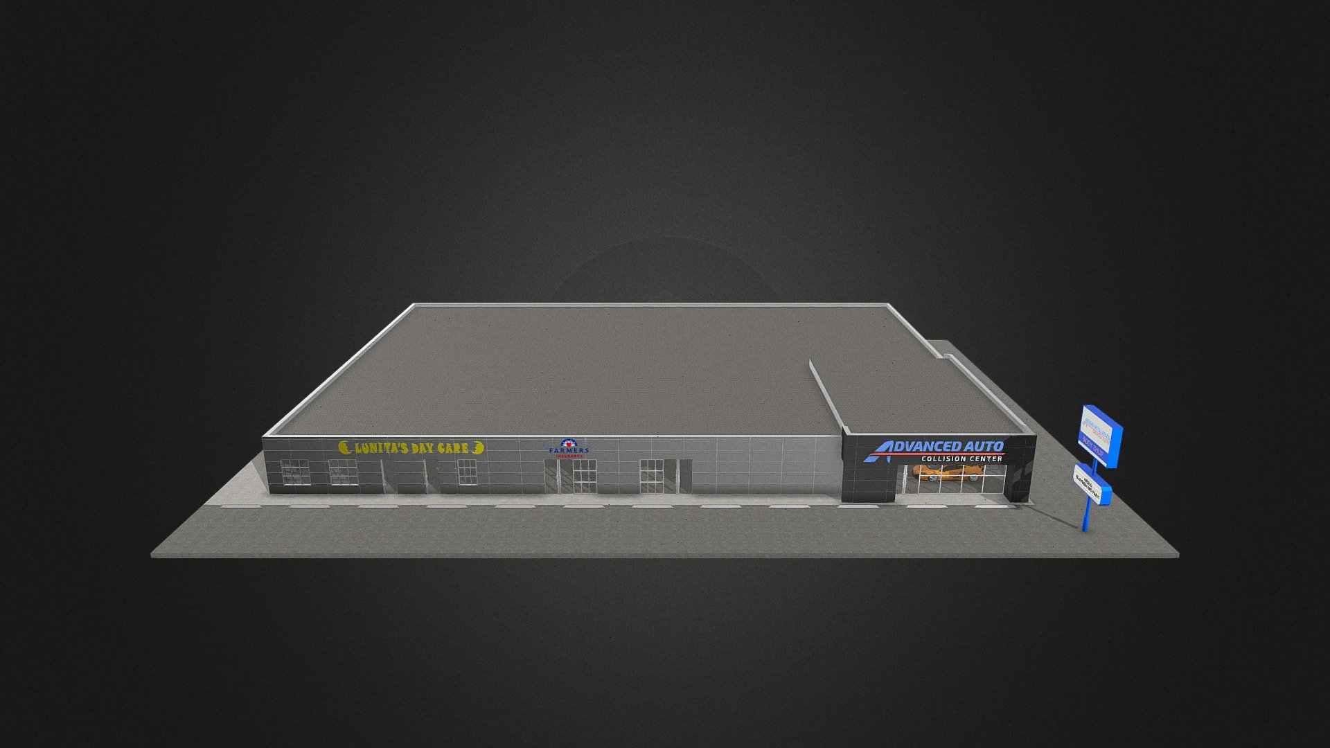 ADVANCE AUTO COLLISION CENTER MODERN BUILDING - Download Free 3D model