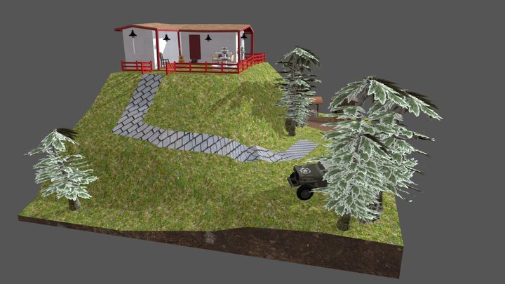 DAE Diorama retake - Small farm 3D Model