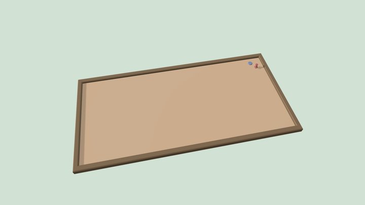 Low Poly Notice Board 3D Model