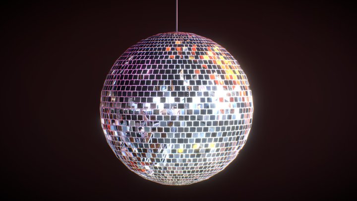 Animated Disco Ball - low poly 3D Model