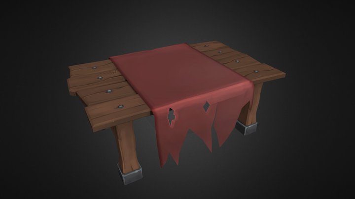 Stylized Wooden Table 3D Model