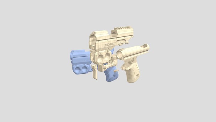 Toy Gun - Quads-only Model 3D Model