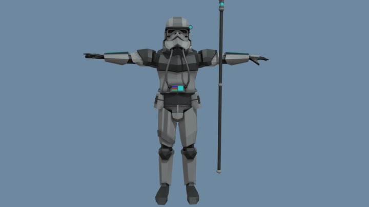 Star Wars - Low Poly Imperial Heavy Stormtrooper 3D Model