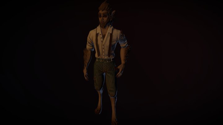 Low poly werewolf 3D Model
