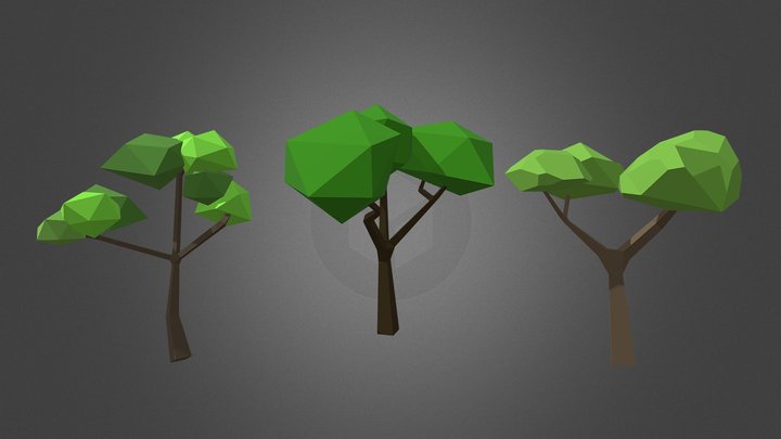 Lowpoly Tree Collection 3D Model