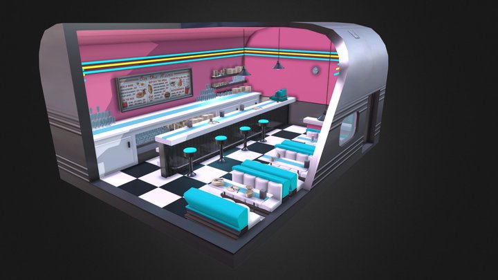 50's Retro Diner 3D Model
