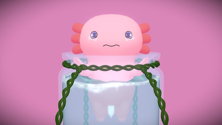 Sad Axolotl 3D Model