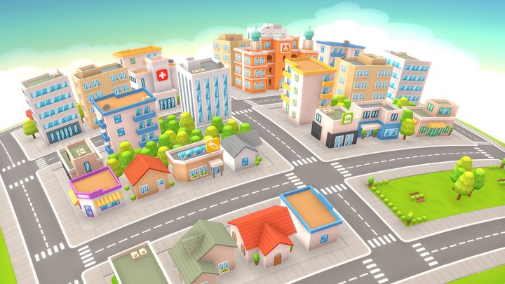Toon City 3D Model