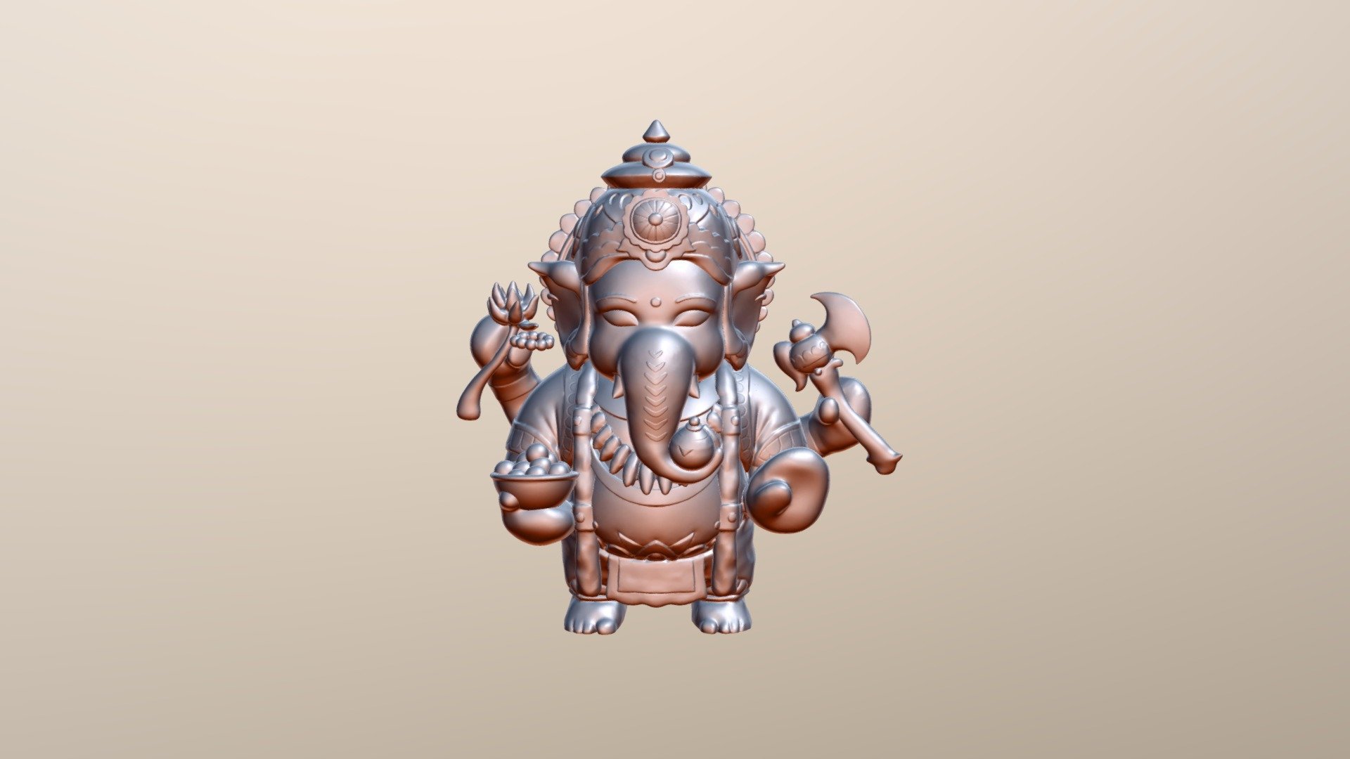 Lord Ganesh (Short) - 3D model by 3D Print World Pvt. Ltd. [706535f] -  Sketchfab