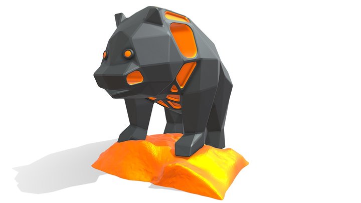 Voronoi Panda Rock 3D Model