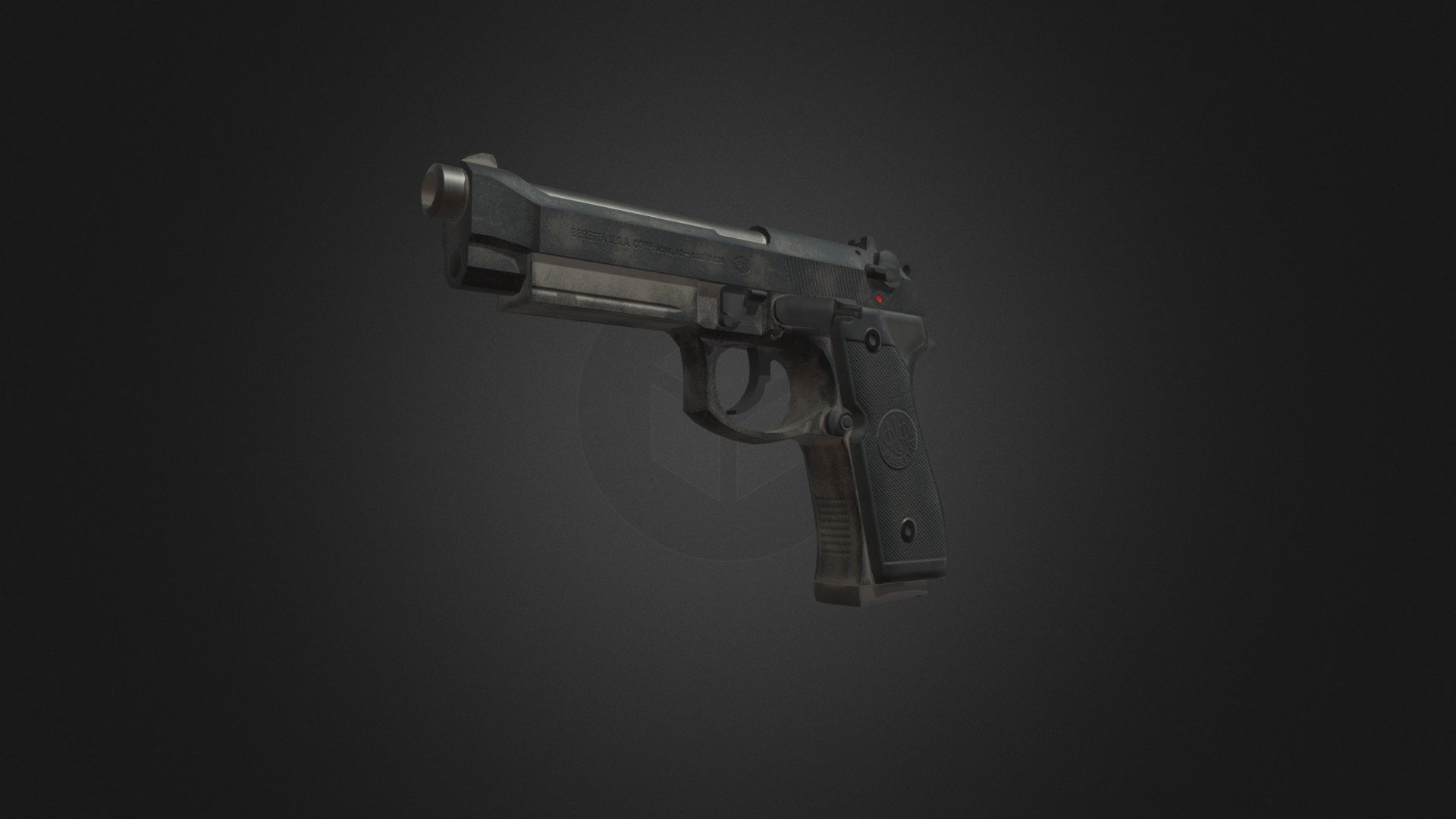 Beretta 92fs pistol USA black with dust - Buy Royalty Free 3D model by ...