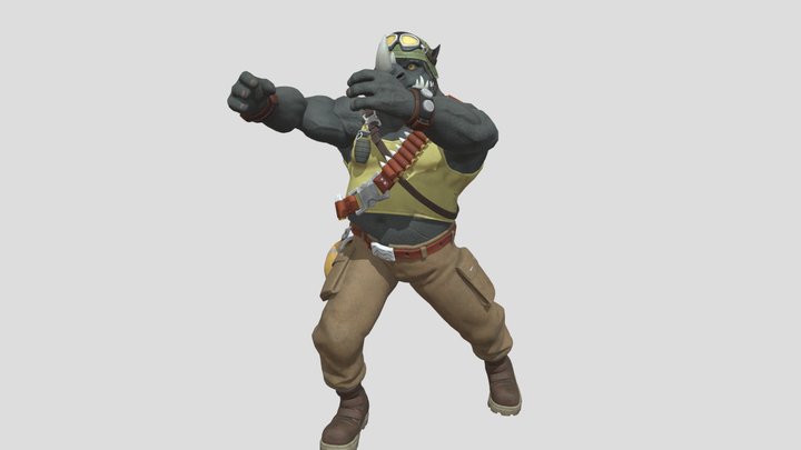 Rocksteady - headbutt animation 3D Model