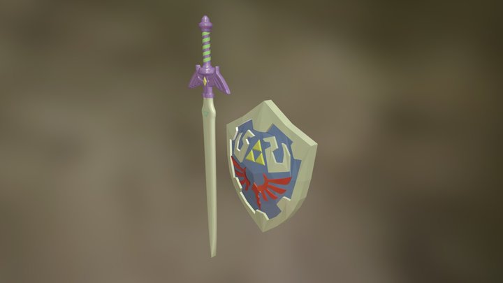 Master Sword & Hylian Shield 3D Model