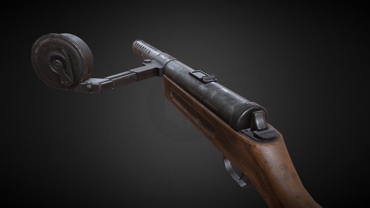 MP-18 Submachine Gun 3D Model