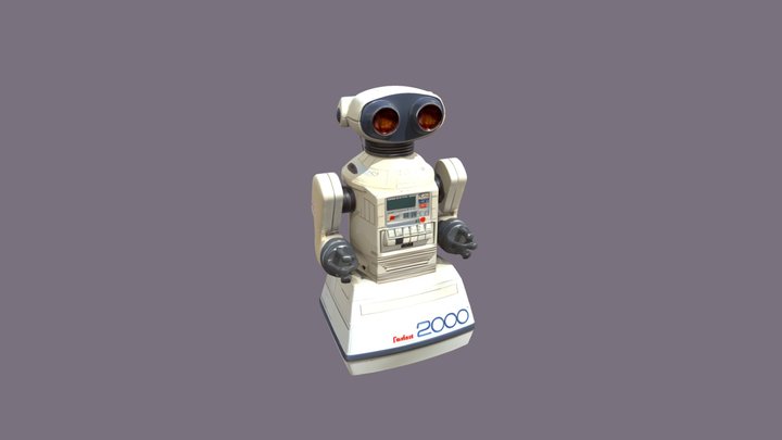 Vintage toy robot with control panel