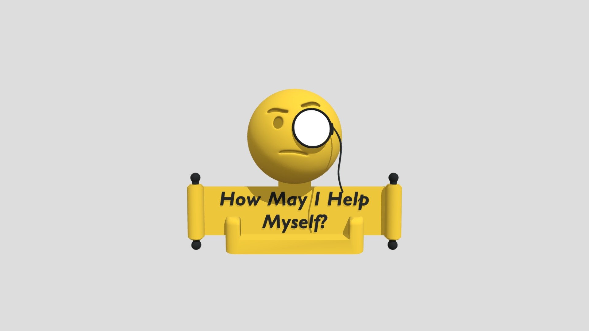 Emoji Stand How May I Help Myself Download Free 3D model by TPD