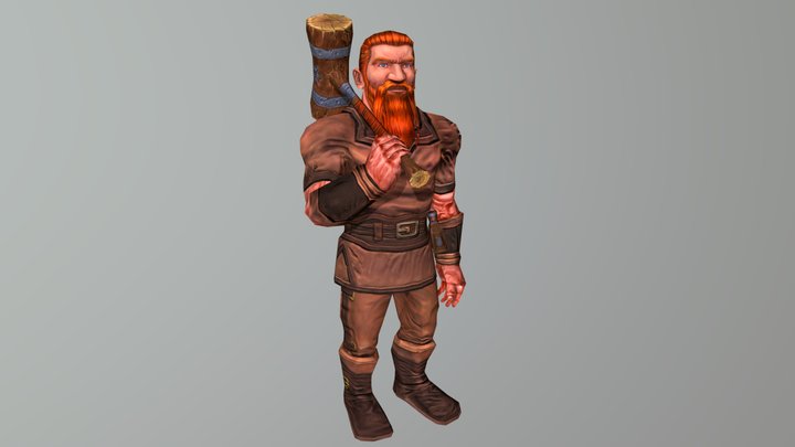 Dwarf Warrior 3D Model