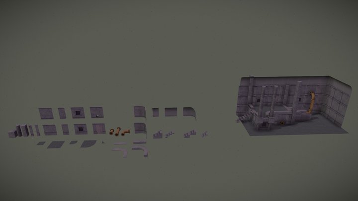 Modular Dungeon Set 3D Model