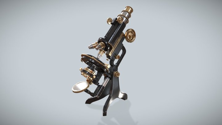 An Antique Microscope 3D Model