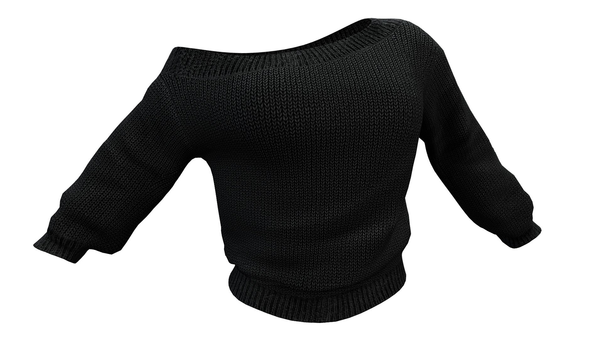 Female Off Shoulder Sweater - Buy Royalty Free 3D model by 3dia ...