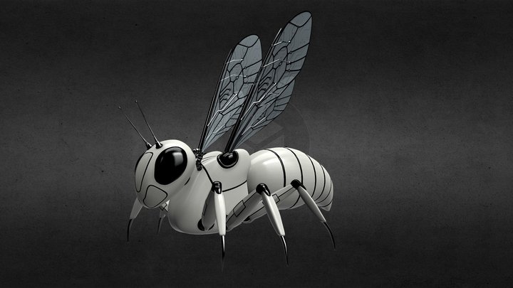 Mechanical wasp (Mid poly) 3D Model