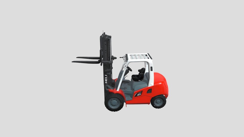 Forklift with extended forks