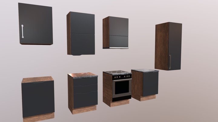 Small Kitchen Collection 3D Model