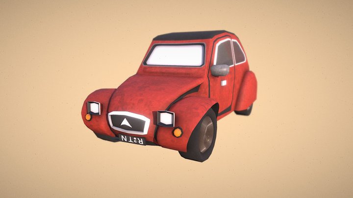 Duckling car Cartoon 3D Model