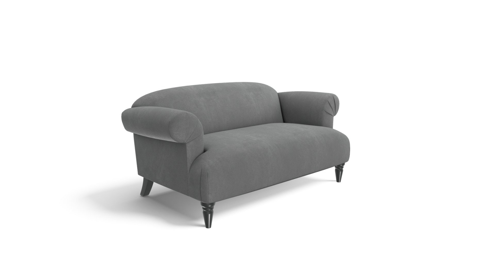 Claudia 2 Seater Sofa, Pewter Grey Velvet