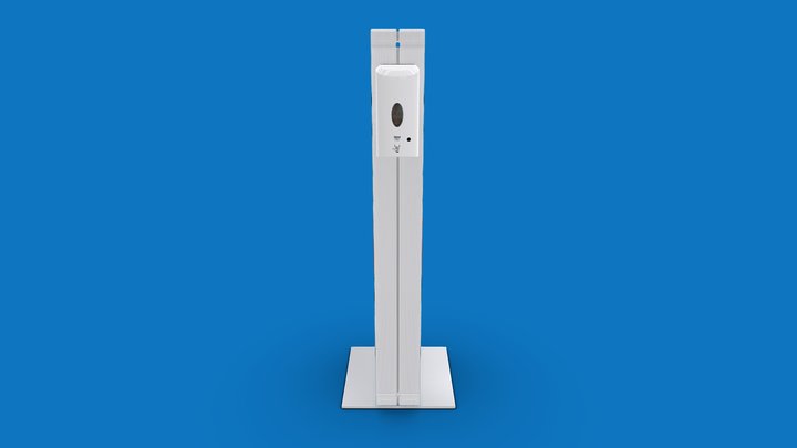 Infostele mit Desinfektionspender - PT-version 3D Model