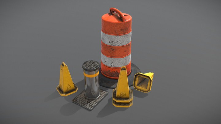 Traffic Barrier 3D Model