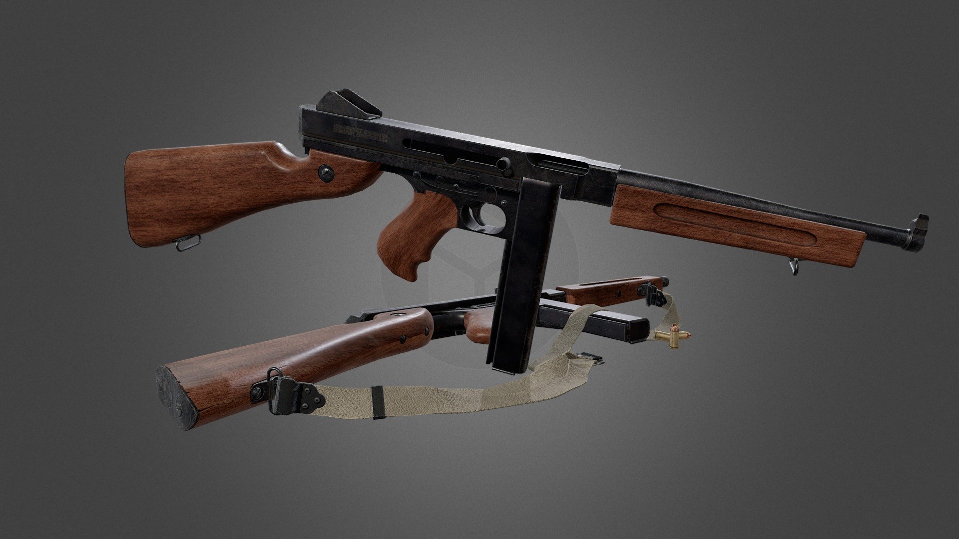 Thompson M1A1 Machine Gun - 3D model by Lance Bass (@spearfish ...