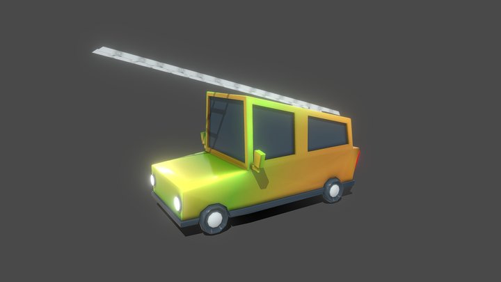 Stylized Low poly Car – Free 3D Model STL